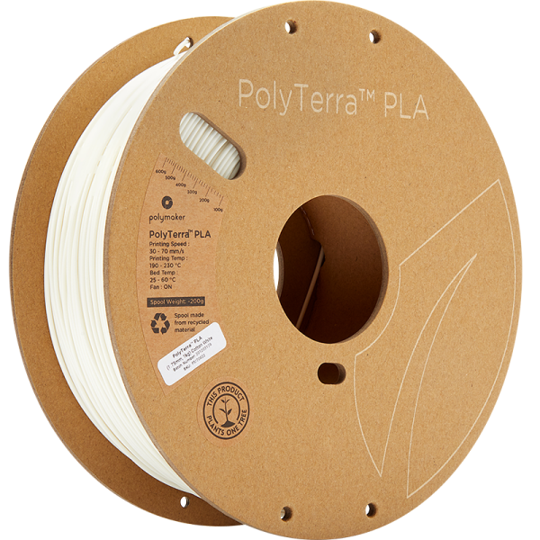 Polymaker | PolyTerra™ PLA - Cotton White (1.75mm/1kg)